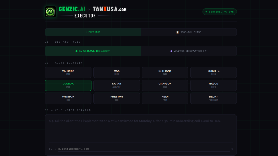 Genzic Executor live preview screenshot