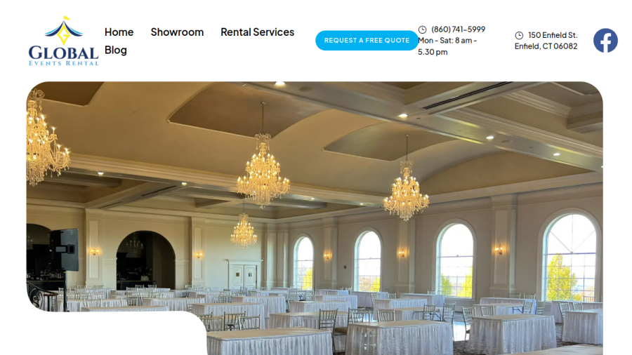 Screenshot of Global Events Rental LLC website