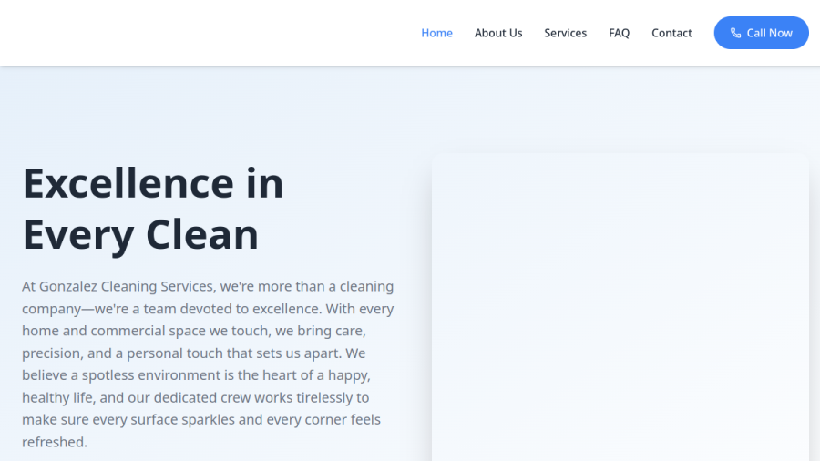Gonzalez Cleaning Company website preview