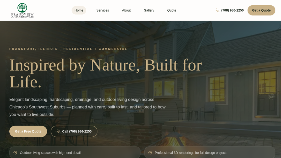 Grandview Outdoor Services website preview