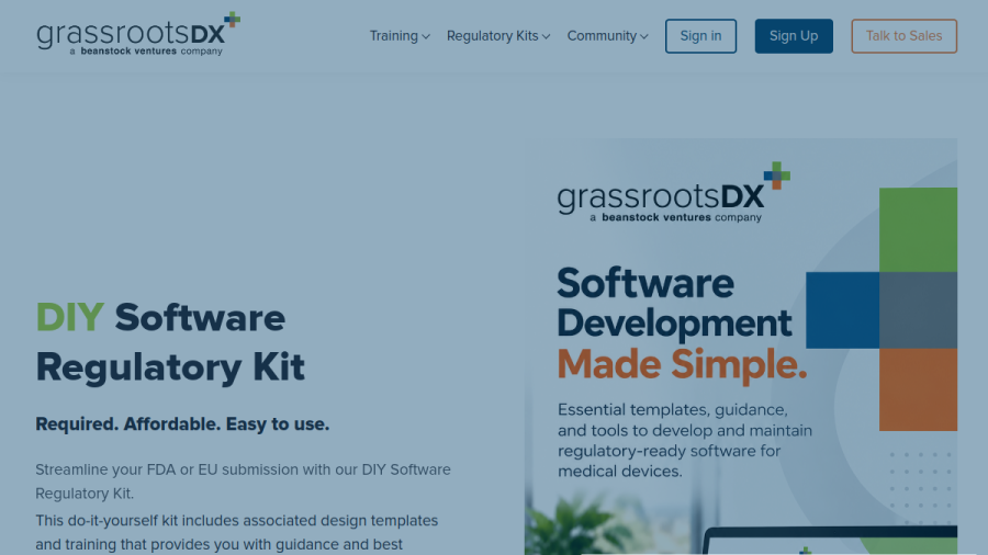 Screenshot of the GrassrootsDX website