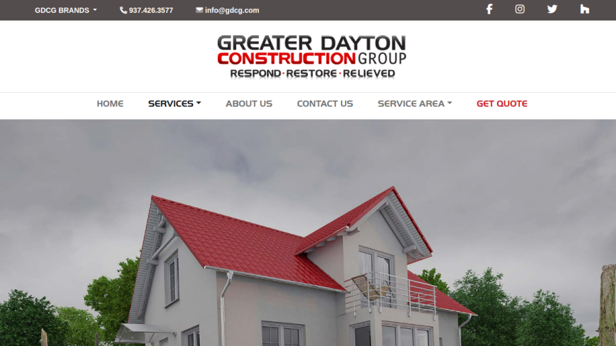 Screenshot of the Greater Dayton Construction Group website