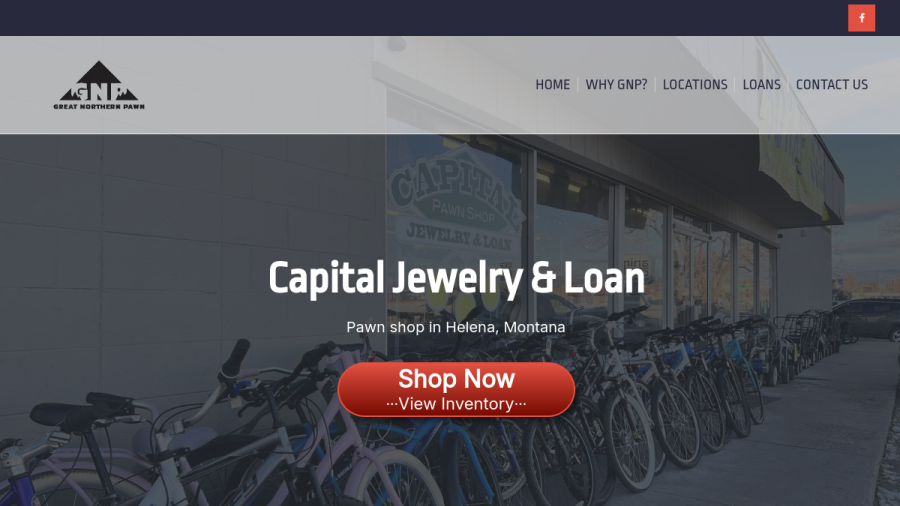 Screenshot of the Great Northern Pawn website