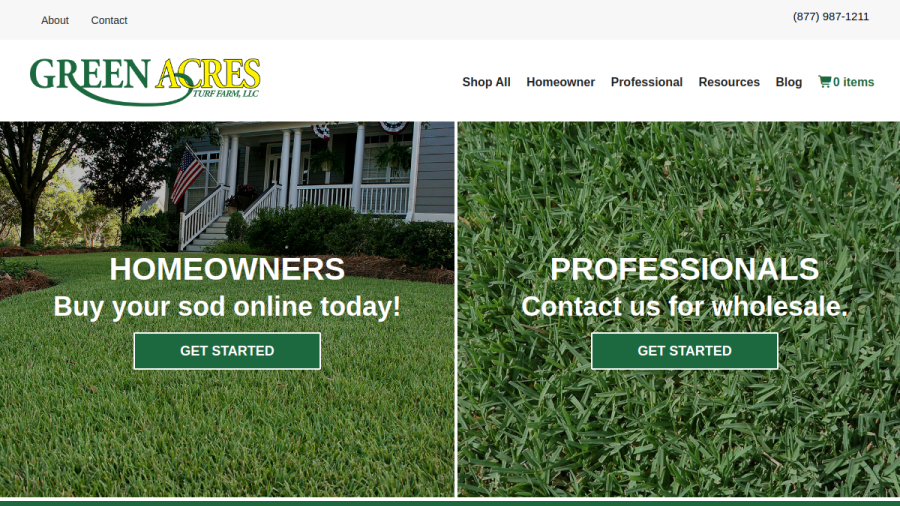 Green Acres Turf Farms LLC website