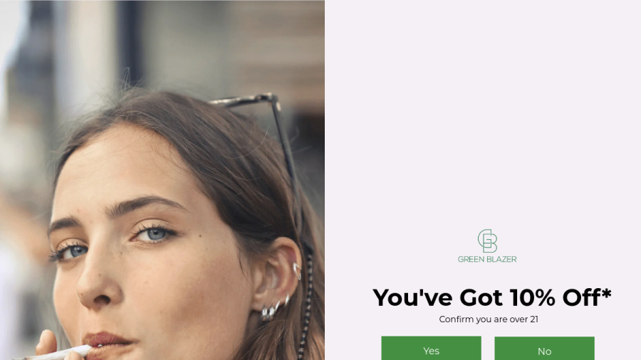 Screenshot of the Green Blazer website