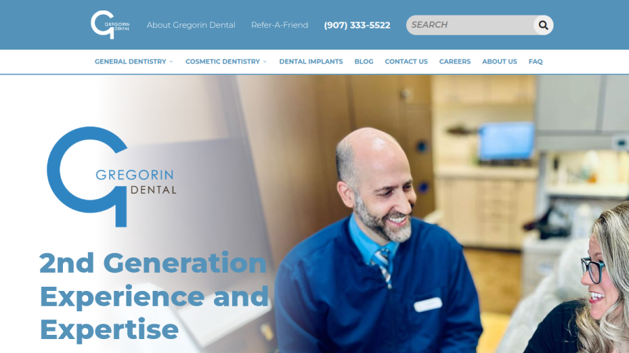 Gregorin Dental website screenshot