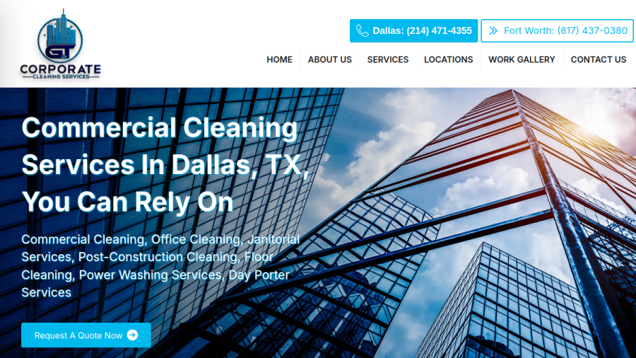 G&T Corporate Cleaning Services website