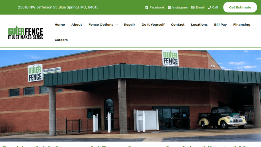 Guier Fence Co website