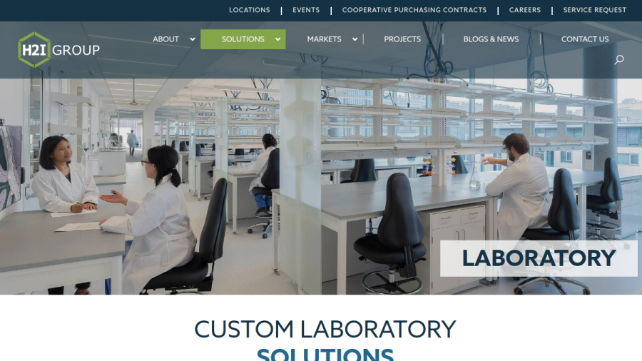 Screenshot of the H2I Group website
