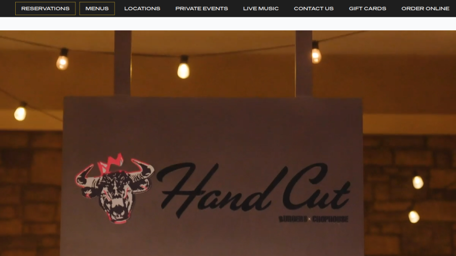 Screenshot of the Hand Cut Chophouse website