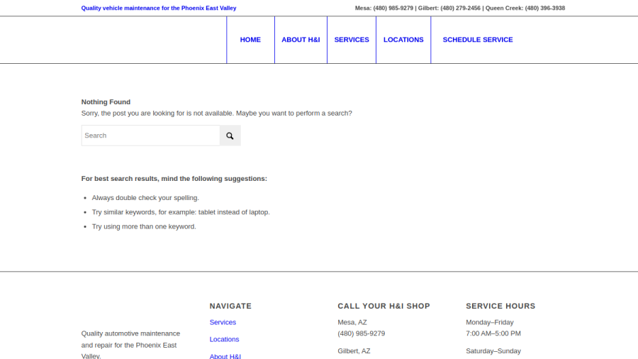 H&I Automotive website