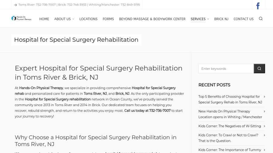 Hands-On Physical Therapy website