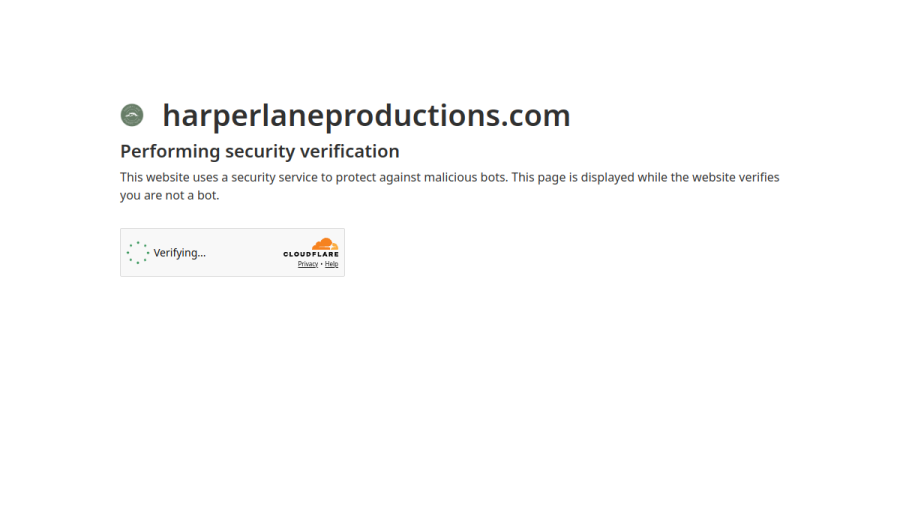 Screenshot of Harper Lane Productions website
