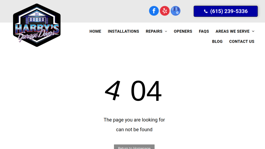 Harry's Garage Doors website