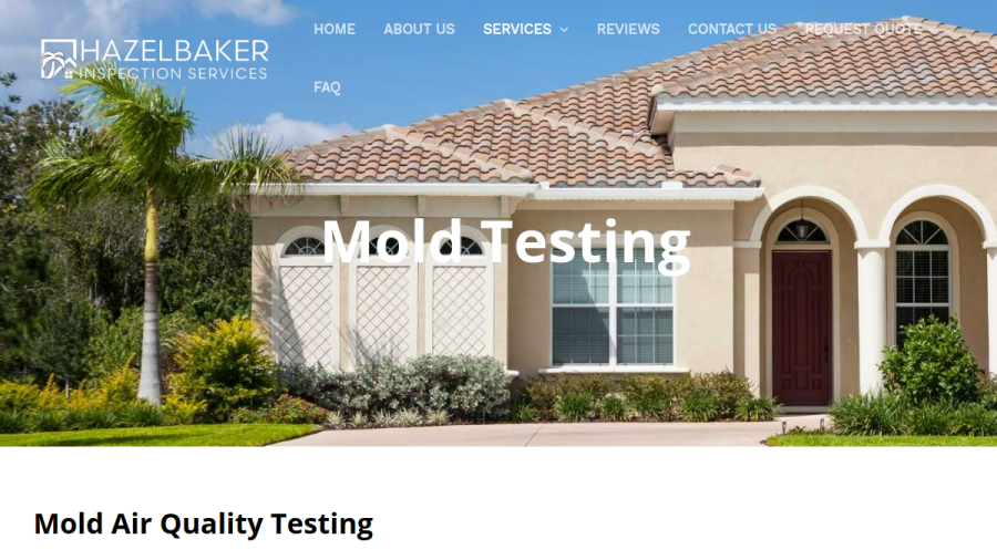 Screenshot of the Hazelbaker Inspection Services website