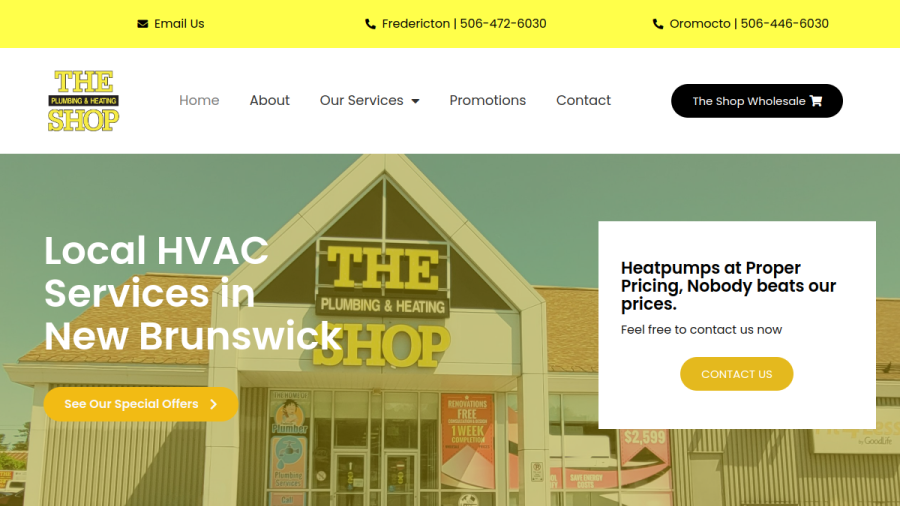 Screenshot of The Plumbing & Heating Shop website
