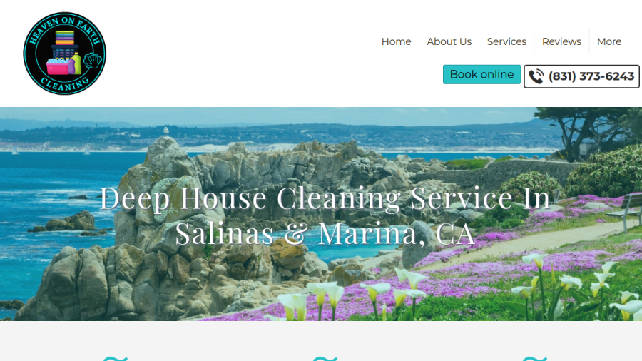 Screenshot of Heaven On Earth Cleaning LLC website