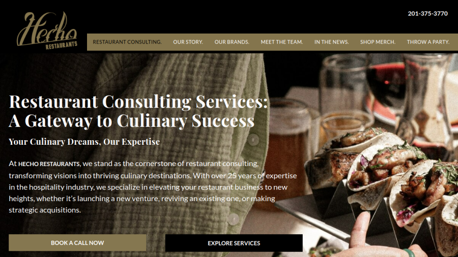 Hecho Restaurants website