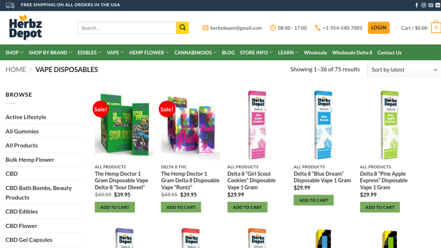 Herbz Depot website