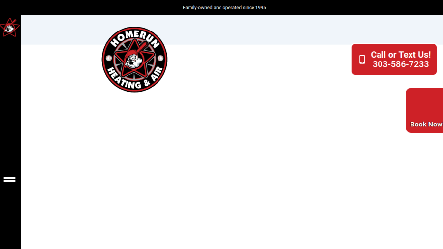 Screenshot of Home Run Heating & Air Cooling website