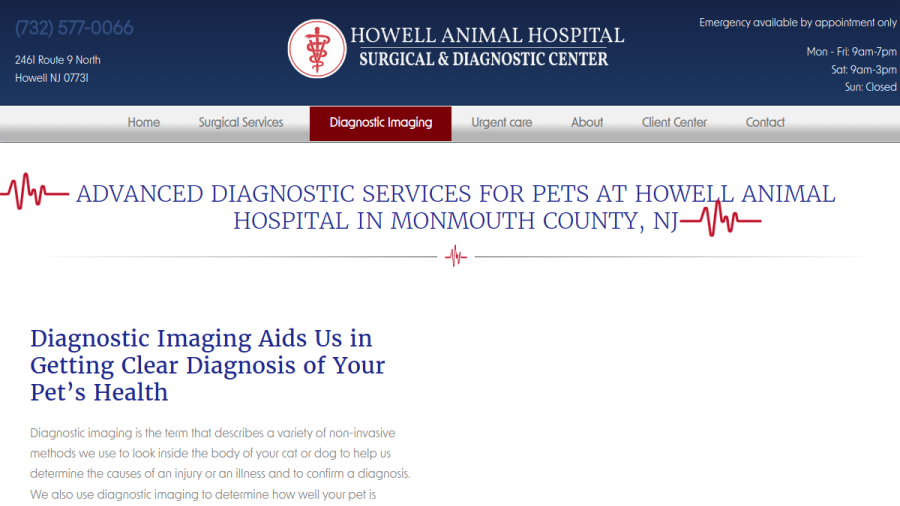 Howell Animal Hospital website