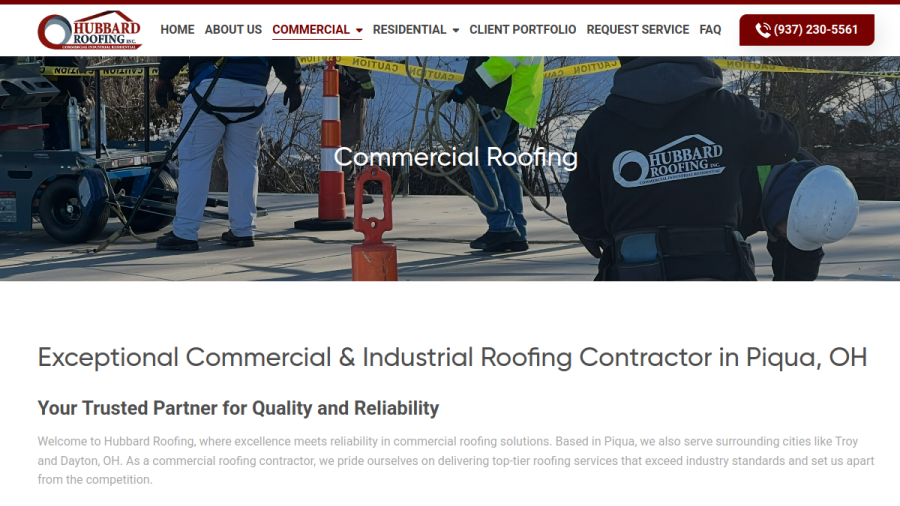 Hubbard Roofing, Inc website