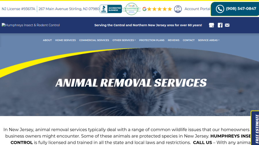 Humphreys Insect Control website