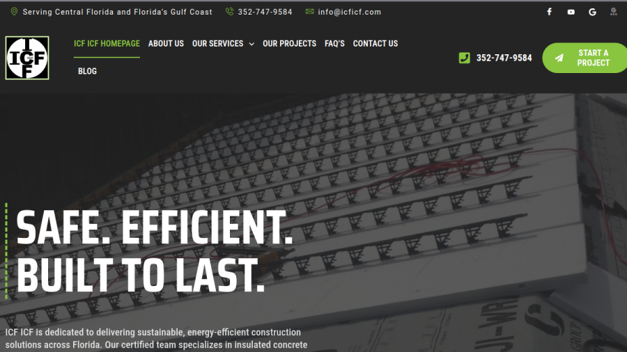 Screenshot of the ICF ICF LLC website