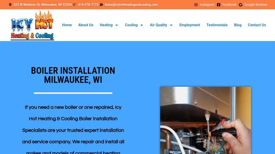 Icy Hot Heating & Cooling website