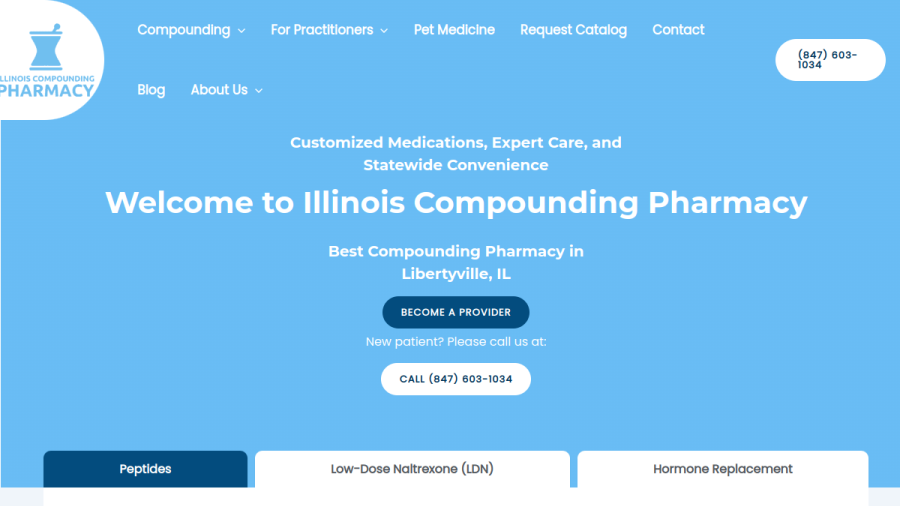 Screenshot of the illinois compounding pharmacy website