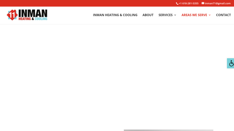 Screenshot of the Inman Heating & Cooling website