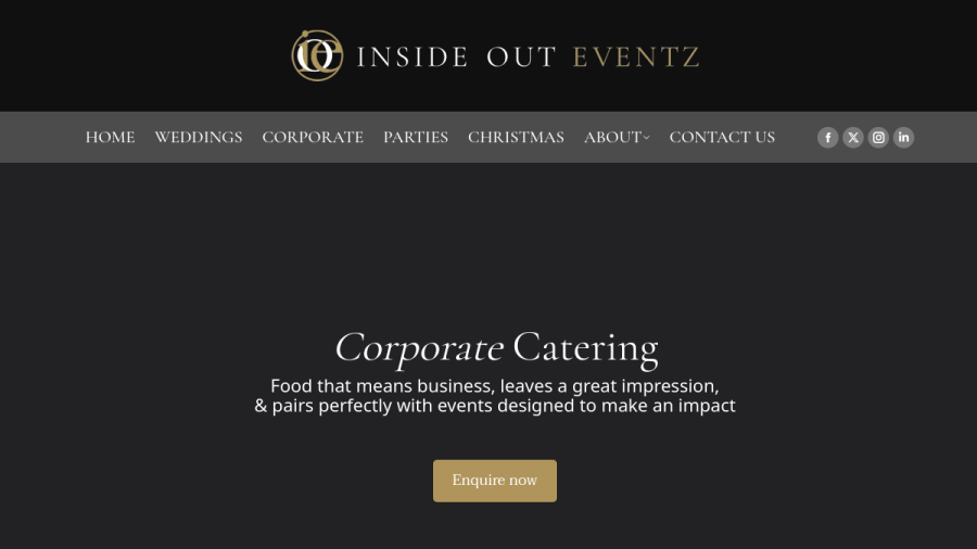 Inside Out Eventz website screenshot