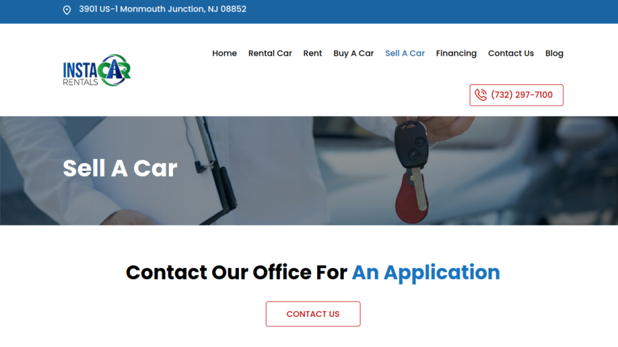 InstaCar Rentals website