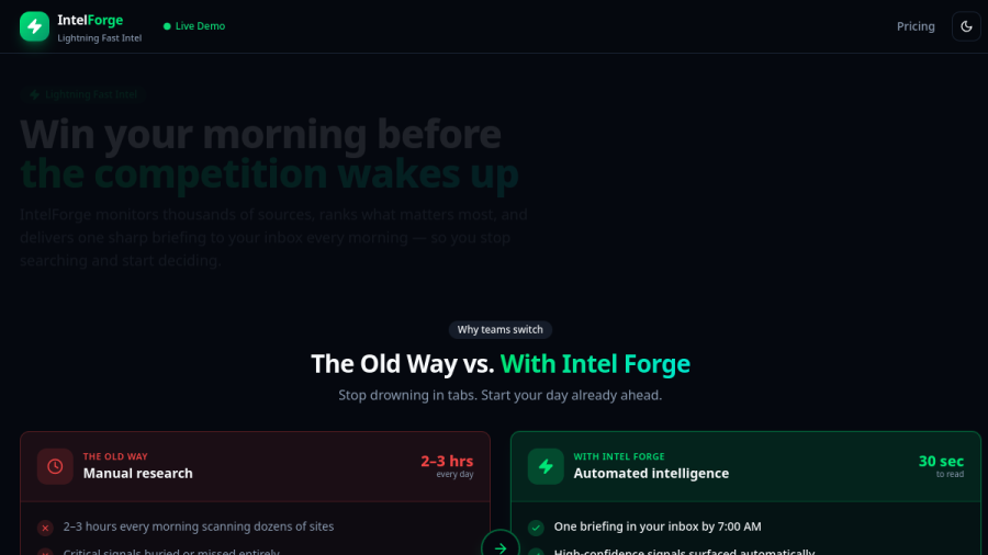 IntelForge live preview screenshot