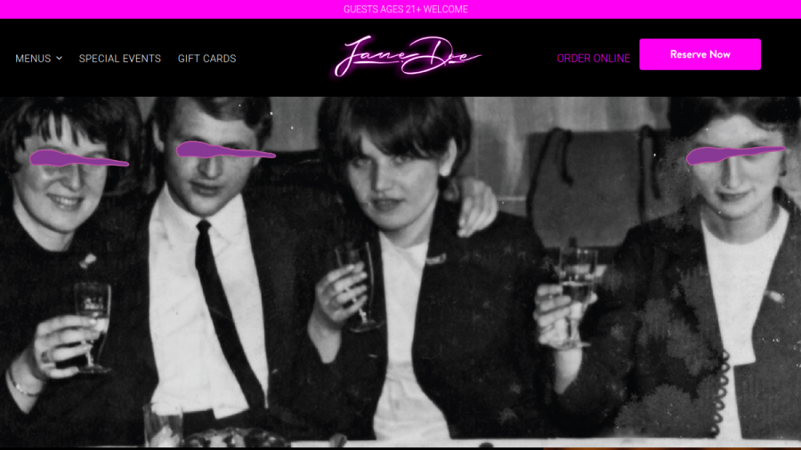 Screenshot of the Jane Doe website