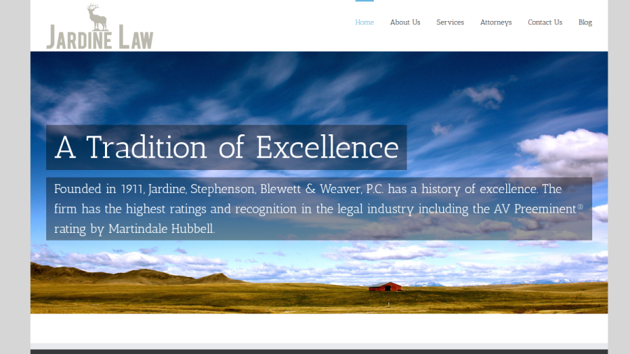 Screenshot of the Jardine, Stephenson, Blewett & Weaver, P.C. website