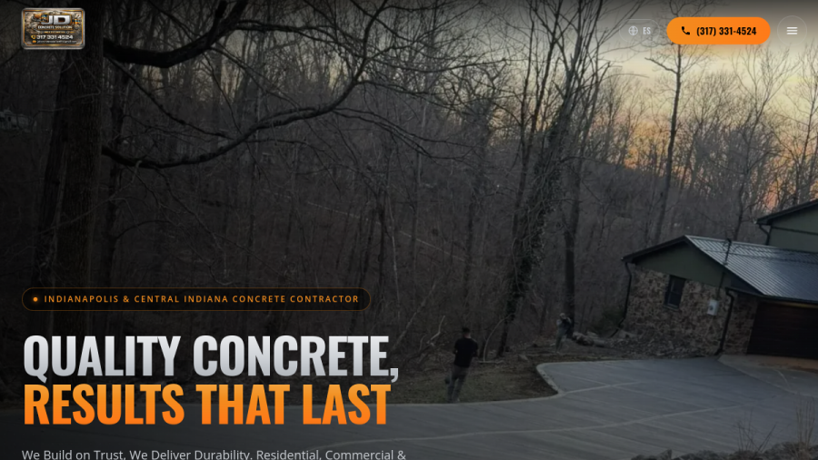JD Concrete Solutions website preview
