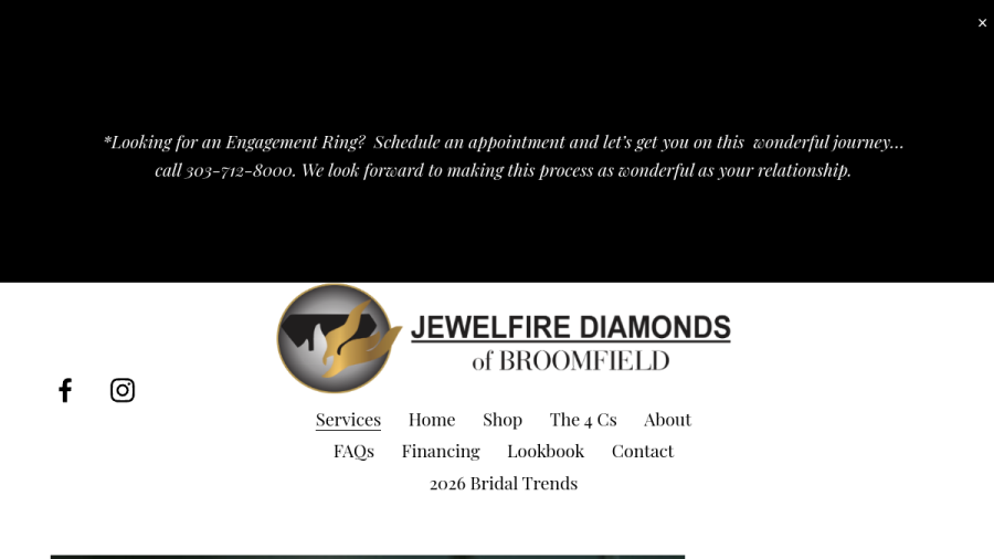 Screenshot of the Custom Jewelry Design Services Broomfield CO website