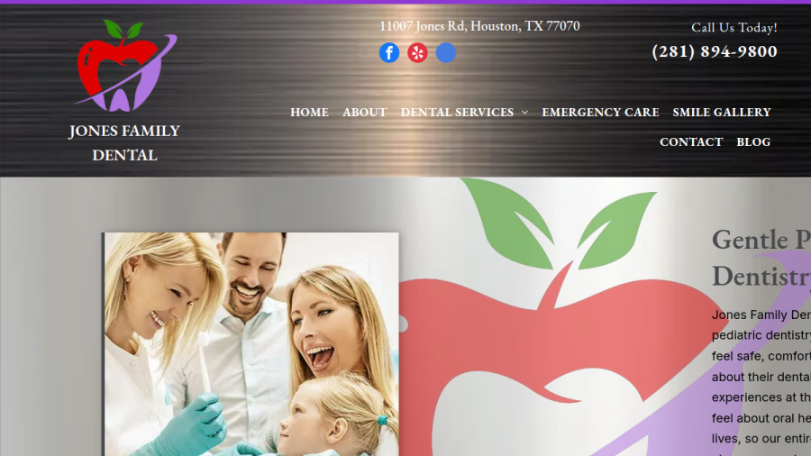 Screenshot of Jones Family Dental website