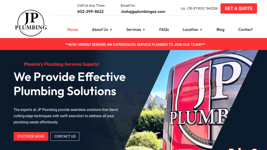 JP Plumbing website