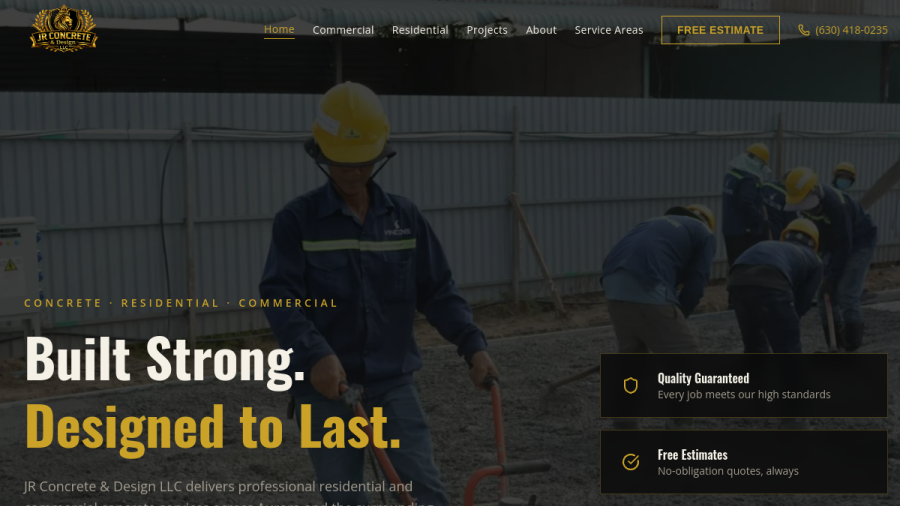 JR Concrete & Design website preview