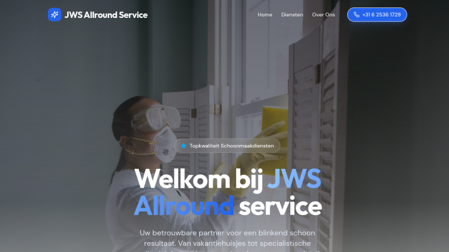 Screenshot van jwsallroundservice.nl