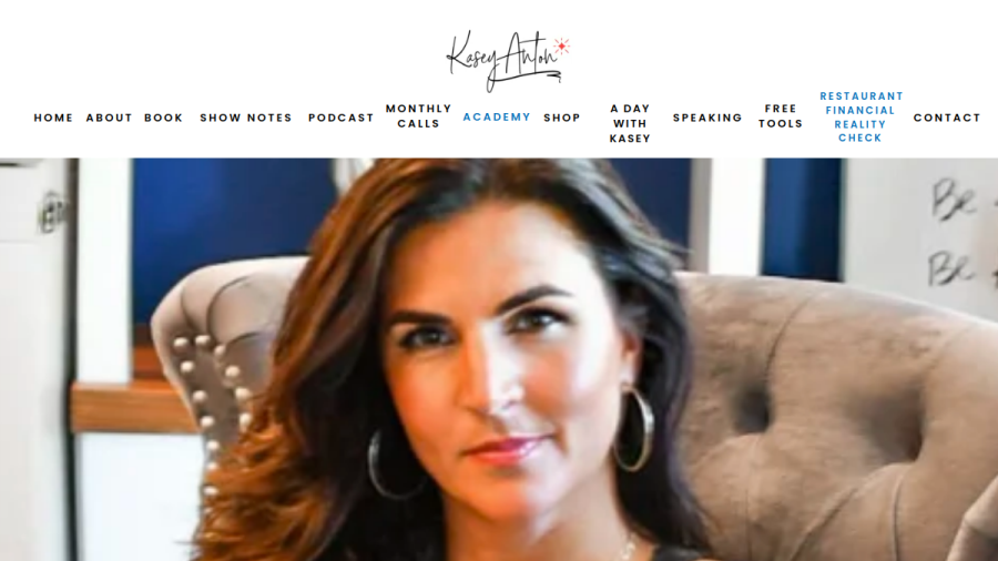 Screenshot of the Kasey Anton website