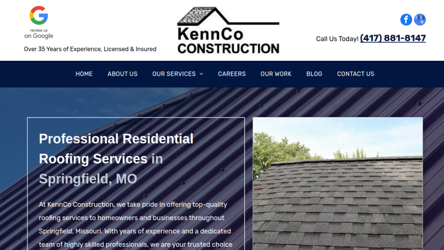 KennCo Construction website
