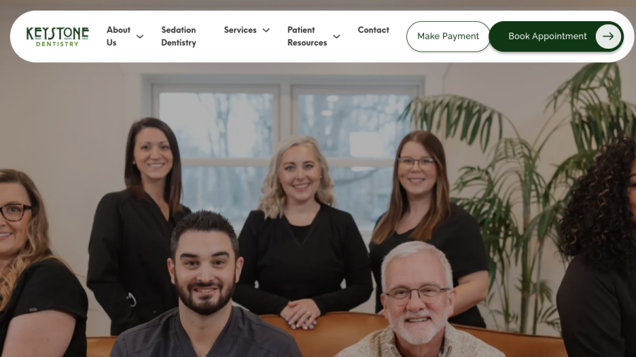 Screenshot of the Keystone Dentistry website