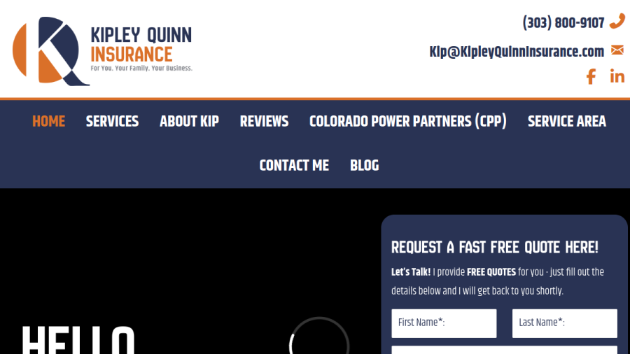 Kipley Quinn Insurance website