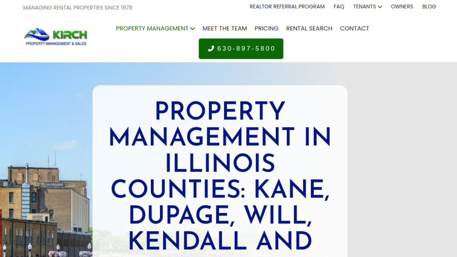 Kirch Property Management & Sales website