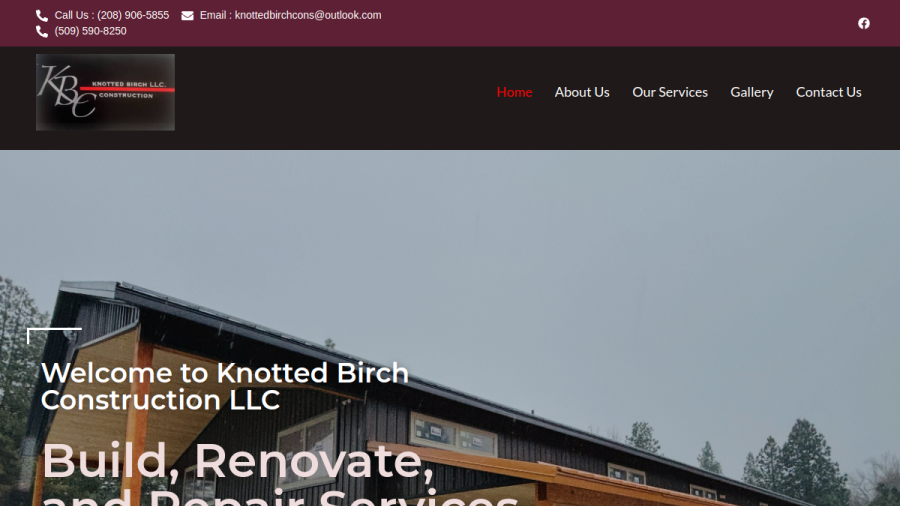 Screenshot of the General Contractor Spokane WA website