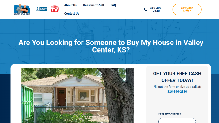 Screenshot of the Kansas Home Guys website