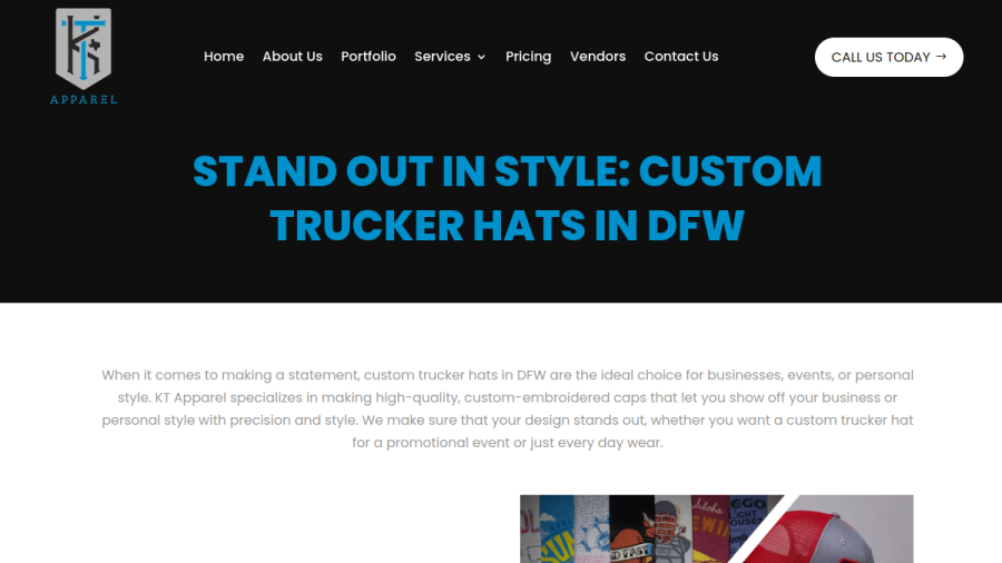 KT Apparel website